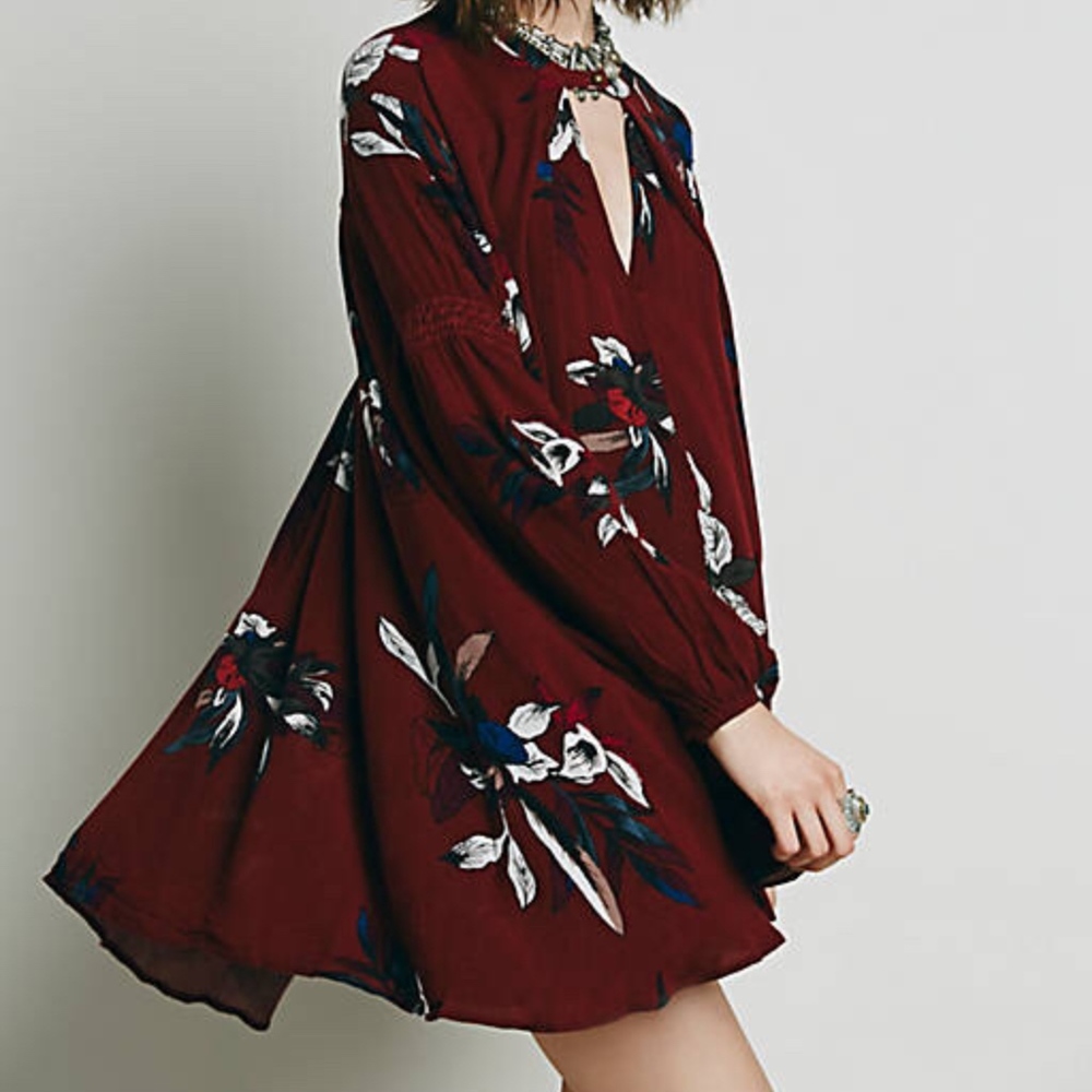 Free People Swing Tunic Maroon